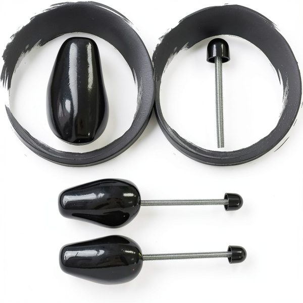 Shoe Tree Plastic Adjustable Shoe Shaper 2 Pairs Black & White-2