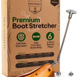 HOUNDSBAY Boot Stretcher – Metal & Beech Hardwood, 6 Bunion Plugs-0