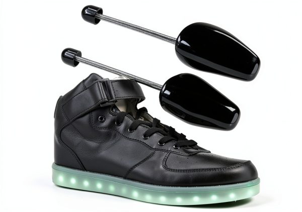 Shoe Tree Plastic Adjustable Shoe Shaper 2 Pairs Black & White-3