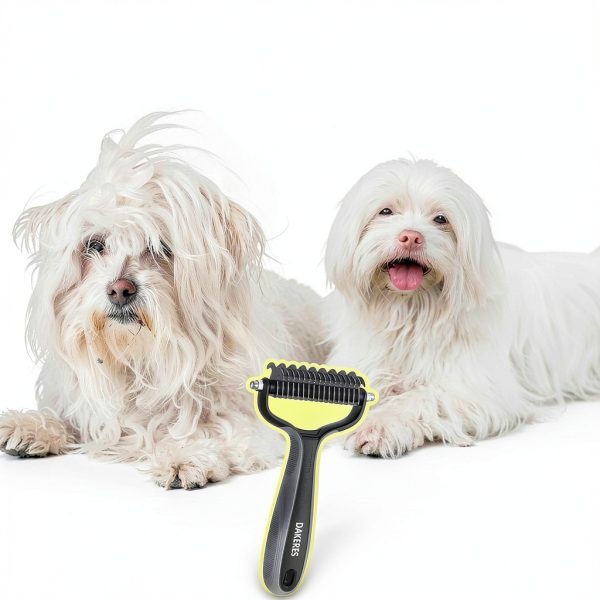 Pet Supplies Cat brush for shedding - cat grooming brush, deshedding cat brush paired with self- cleaning cat litter box, essential for cats for Long matted Haired Pets,Grey.-1